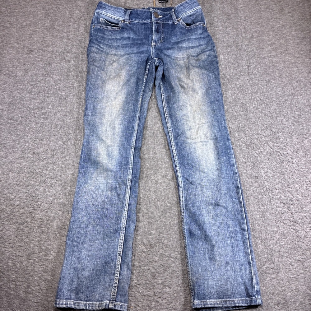Wrangler Straight Leg Jeans Women 5/6 Blue Denim Stretch Mid Rise